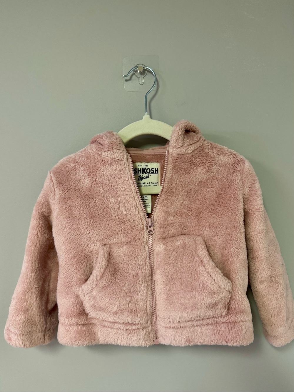 OshKosh B'gosh Plush Hooded Pink Sherpa Jacket for Kids